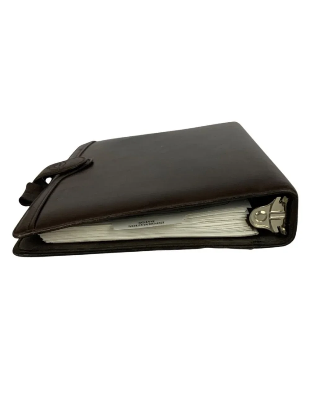 Dopp Genuine Leather Brown Planner Organizer With Snap Closure and Inserts